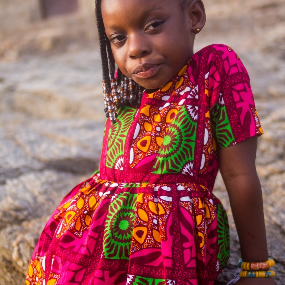 Pink African Ankara Girl Dress - Picture 6 of 6